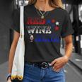 Red Wine Blue 4Th Of July Wine Red White Blue Wine Glasses V3 Unisex T-Shirt Gifts for Her