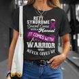 Rett Syndrome Doesnt Come With A Manual It Comes With A Warrior Who Never Gives Up Purple Ribbon Rett Syndrome Rett Syndrome Awareness Unisex T-Shirt Gifts for Her