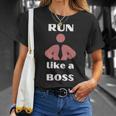 Run Like A Boss Funny Quote Unisex T-Shirt Gifts for Her