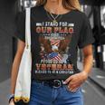 Stand For Our Flag I Kneel For The Cross Proud American T-shirt Gifts for Her