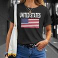United States Flag Cool Usa American Flags Top Tee Unisex T-Shirt Gifts for Her