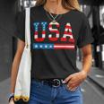 Usa Flag American 4Th Of July Merica America Flag Usa Unisex T-Shirt Gifts for Her