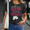 Veteran Veterans Day Raised By A Hero Veterans Daughter For Women Proud Child Of Usa Army Militar 3 Navy Soldier Army Military Unisex T-Shirt Gifts for Her