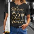 Womens Cheers To 52 Years 52Nd Queens Birthday 52 Years Old Unisex T-Shirt Gifts for Her