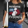 Womens Patriotic And Pregnant Baby Reveal 4Th Of July Pregnancy Unisex T-Shirt Gifts for Her