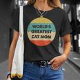 Worlds Greatest Cat Mom Vintage Retro Unisex T-Shirt Gifts for Her
