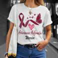 Arteriovenous Malformation Warrior Butterfly Funny Unicorn Burgundy Ribbon Arteriovenous Malformation Support Arteriovenous Malformation Awareness Unisex T-Shirt Gifts for Her