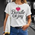 Baby Shower Text Design Bundle Of Joy Heart Unisex T-Shirt Gifts for Her