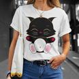 Cat Cut Cat Cat Lovers Black Cat Funny Cat Birthday Cat Gift Cat Danger Kitty Unisex T-Shirt Gifts for Her