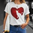 Cat Heart Shirt Cat Lovers Valentine Day Gifts For Couple Unisex T-Shirt Gifts for Her