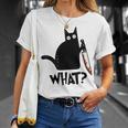 Cat What Murderous Black Cat With Knife Unisex T-Shirt Gifts for Her