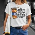 Coffee Because Adulting Is Hard Funny Sarcastic Design Unisex T-Shirt Gifts for Her