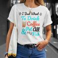 Coffee Shirt I Just Want To Drink Coffee And Pet All My Fish Animal Lover Shirt Fish Mom Shirt Fish Owner Tshirt Coffee Lover Shirt Fish Mama Unisex T-Shirt Gifts for Her