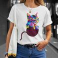 Cute Cat Gift For Kitten Lovers Colorful Art Kitty Adoption Unisex T-Shirt Gifts for Her