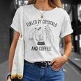 Fueled By Crystals And Coffee Witch Spells Chakra Unisex T-Shirt Gifts for Her