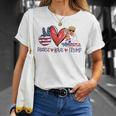 Funny 4Th Of July Peace Love Trump Merica Usa Flag Patriotic Unisex T-Shirt Gifts for Her