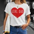 Girl Dad Heart Fathers Day Vintage Retro Unisex T-Shirt Gifts for Her