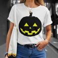 Happy Halloween Scary Black Pumpkin Pattern Unisex T-Shirt Gifts for Her