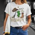 Howdy Cowboy Western Country Cowboy Hat Boots Unisex T-Shirt Gifts for Her