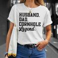 Husband Dad Cornhole Legend Bean Bag Lover Unisex T-Shirt Gifts for Her