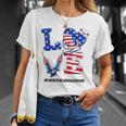 Love Healthcare Worker 4Th Of July American Flag Patriotic Unisex T-Shirt Gifts for Her