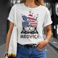 Meowica 4Th Of July Cat American Flag Patriotic Cat Lovers Unisex T-Shirt Gifts for Her