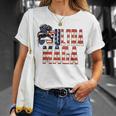 Messy Bun Ultra Maga Flag Sublimation Unisex T-Shirt Gifts for Her