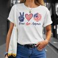 Peace Love America Sunflower Funny 4Th Of July Fireworks Unisex T-Shirt Gifts for Her