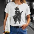 Raccoon Wielding Ukulele Unisex T-Shirt Gifts for Her