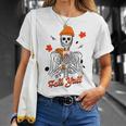 Skeleton It’S Fall Y’All Thanksgiving Funny Autumn Halloween Unisex T-Shirt Gifts for Her