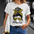 Sunflowers Mom Life Messy Bun Hair Sunglasses Mothers Day Unisex T-Shirt Gifts for Her