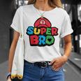 Super Bro Funny Brother Video Gaming Lover Gift Birthday Holiday By Mesa Cute Unisex T-Shirt Gifts for Her