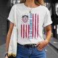 Uss Ranger Cv 61 American Flag Aircraft Carrier Veterans Day Unisex T-Shirt Gifts for Her