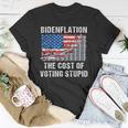 American Flag With Inflation Graph Funny Biden Flation Unisex T-Shirt Unique Gifts