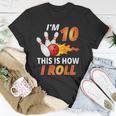 Bowling Birthday 10 Years Old Boy Tee Funny Bowler Girl Kids Unisex T-Shirt Unique Gifts