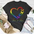 Butterfly Heart Rainbow Love Is Love Lgbt Gay Lesbian Pride Unisex T-Shirt Unique Gifts