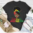 Celebrate Juneteenth Messy Bun Black Women Melanin Pride Unisex T-Shirt Unique Gifts