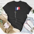 France Signature Flag Pole - Elegant Patriotic French Flag Unisex T-Shirt Funny Gifts