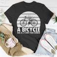 Funny Bicycle I Ride Fun Hobby Race Quote A Bicycle Ride Is A Flight From Sadness Unisex T-Shirt Unique Gifts