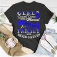 Gerd Doesnt Come With A Manual It Comes With A Family Who Never Gives Up Periwinkle Blue Ribbon Gastroesophageal Reflux Disease Gerd Awareness Unisex T-Shirt Funny Gifts