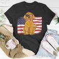 Golden Retriever Dad & Mom American Flag 4Th Of July Usa Lab Unisex T-Shirt Funny Gifts