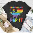 Happy 8Th Pop It Birthday Boy Dinosaur 8 Years Old Bday Unisex T-Shirt Funny Gifts