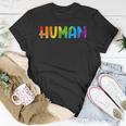 Human Lgbt Rainbow Flag Gay Pride Month Transgender Unisex T-Shirt Unique Gifts