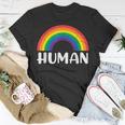Human Rainbow Lgbt Pride Homo Lesbian Pride Unisex T-Shirt Funny Gifts