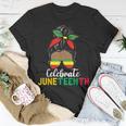 Juneteenth Outfit Women Messy Bun Eye Glasses Unisex T-Shirt Unique Gifts