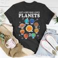 Just A Boy Who Loves Planets Funny For Boys Kids Unisex T-Shirt Funny Gifts