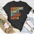 Kids Vintage 7Th Birthday Awesome Since August 2014 7 Years Old Unisex T-Shirt Unique Gifts