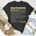 Mathews Name Mathews Facts T-Shirt Funny Gifts