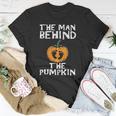 Mens Halloween Pregnancy Dad The Man Behind The Pumpkin Unisex T-Shirt Unique Gifts