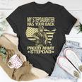 Mens My Stepdaughter Has Your Back - Proud Army Stepdad Dad Gift Unisex T-Shirt Unique Gifts